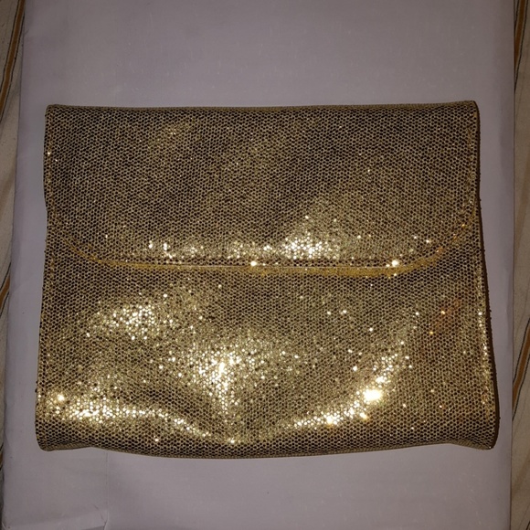 11:01 - 3/$25 BareMinerals Gold Glittery Small Clutch/Bag - Picture 2 of 7
